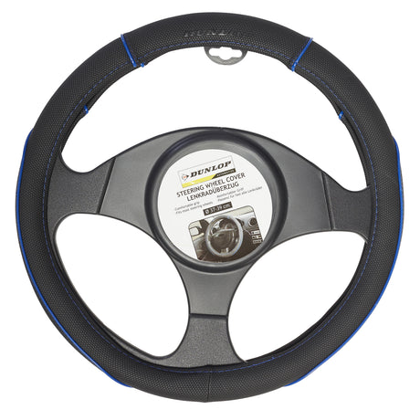 Dunlop Stuurhoes - Universeel - Pu - Zwart/blauw - 37-39 cm - maximondo