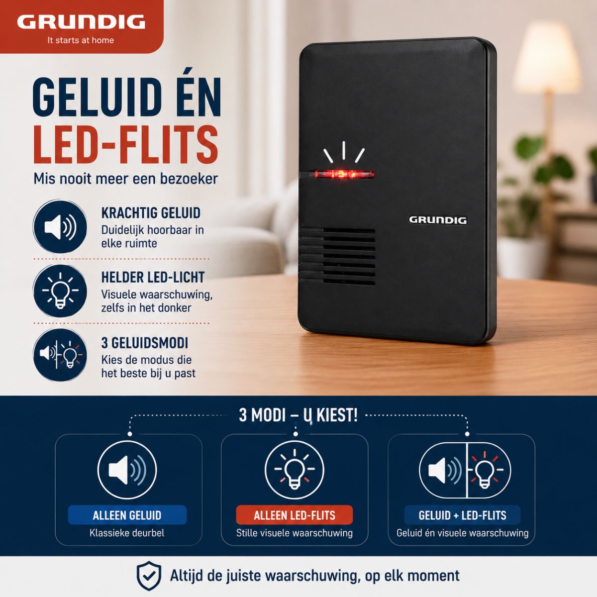 Grundig Deurbelset zwart - maximondo