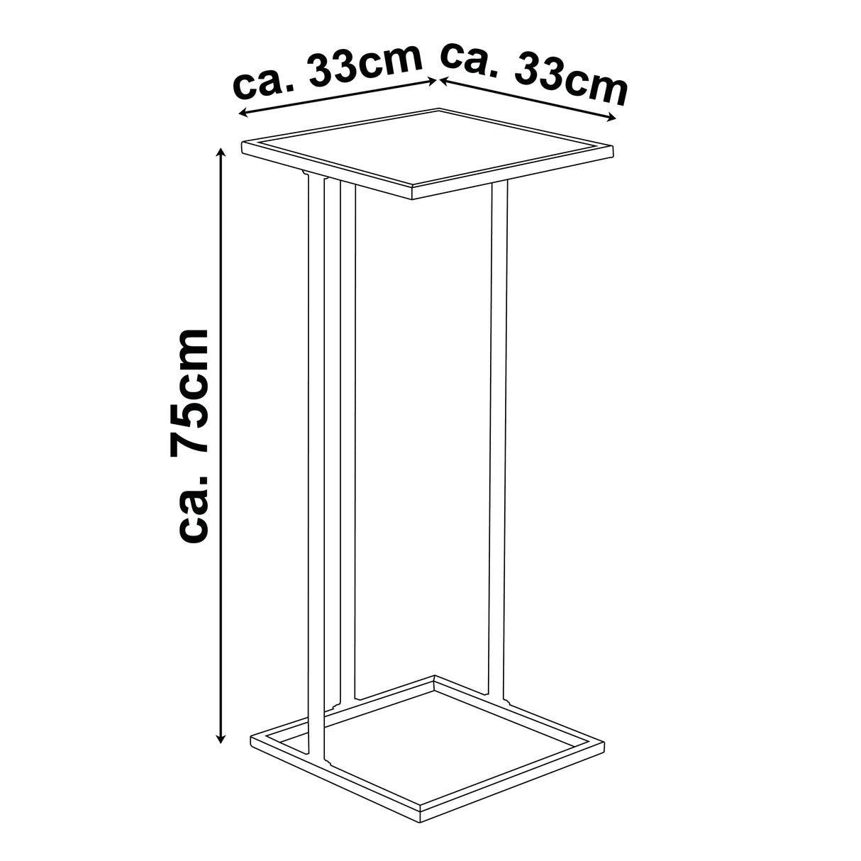 Arti Casa Bijzettafel Metaal en MDF 75x33 CM - maximondo