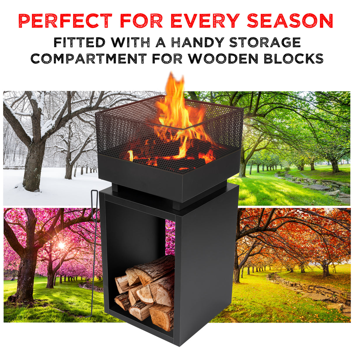 BBQ Collection Vuurkorf 39x39x85 cm - maximondo