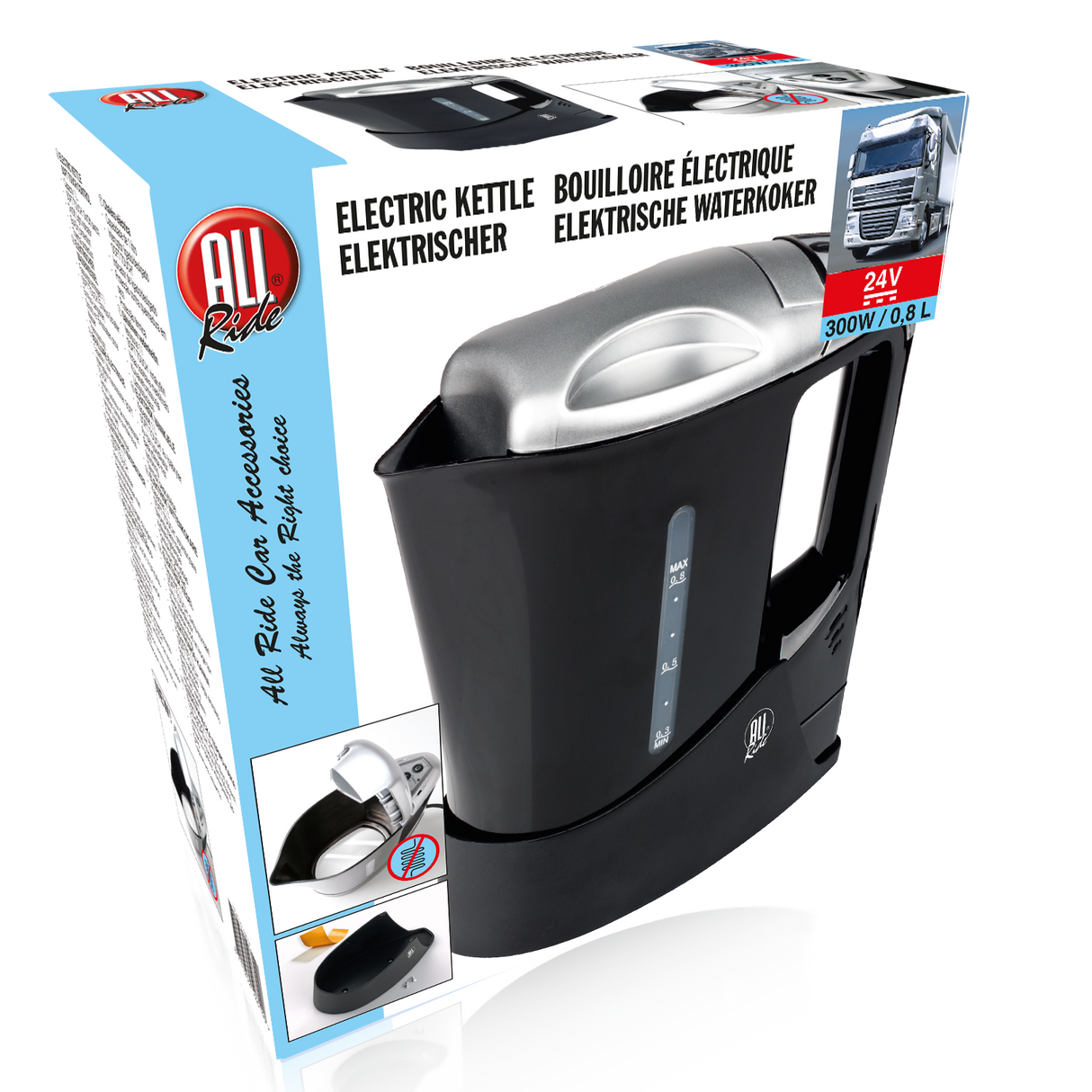 All Ride Waterkoker 24V, Zwart - maximondo