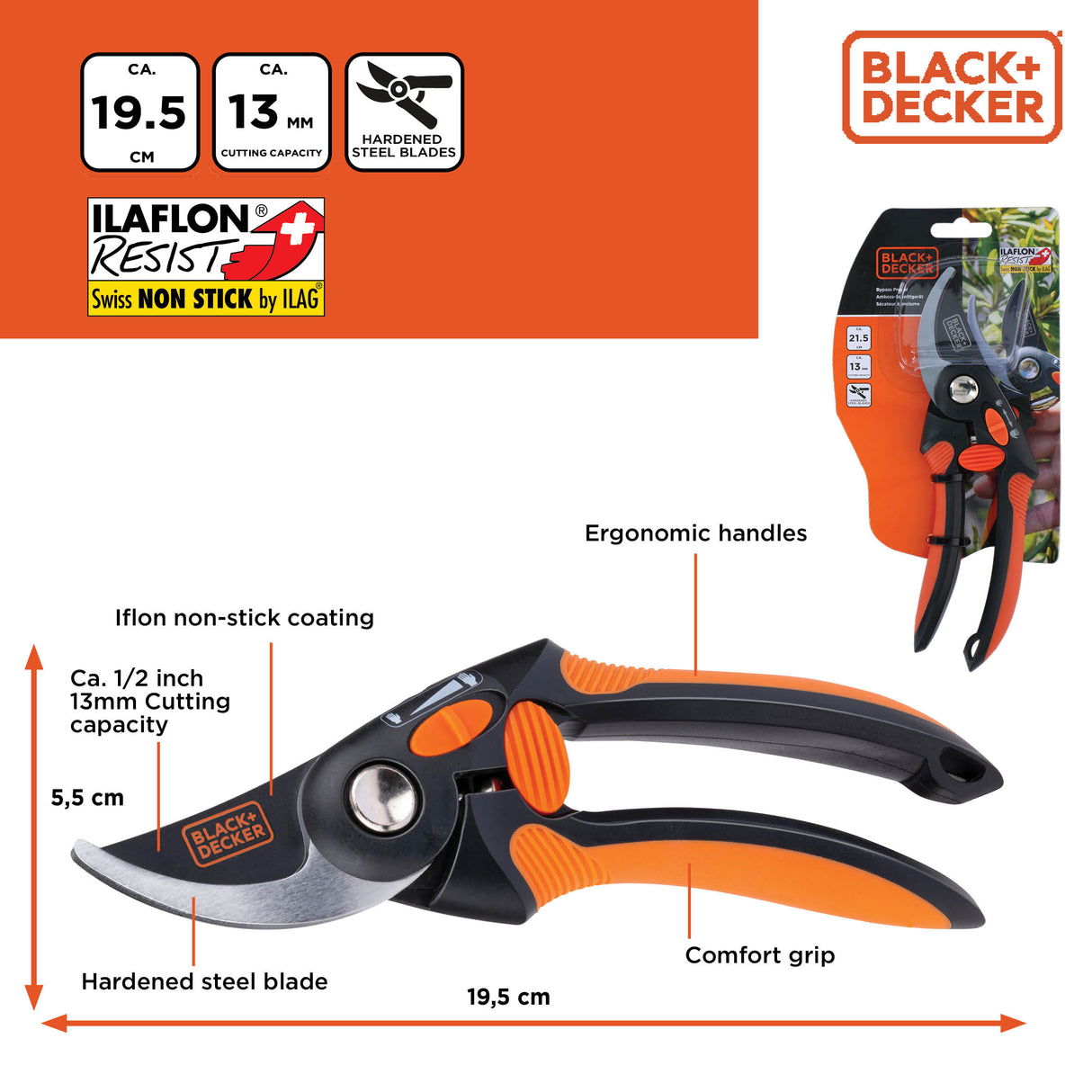 BLACK+DECKER Snoeischaar 13 MM - maximondo