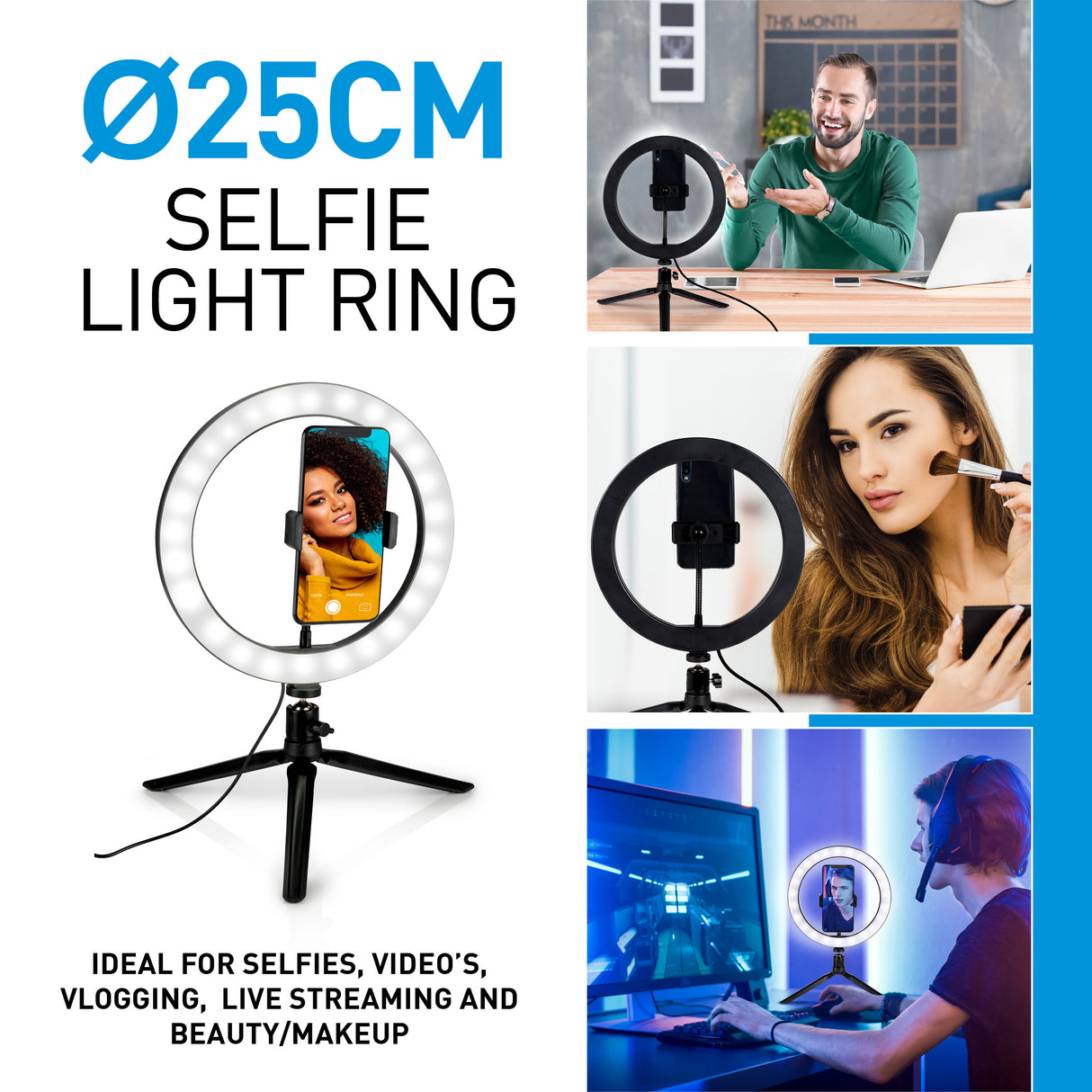 Grundig Ringlamp op Statief LED 25 cm - maximondo