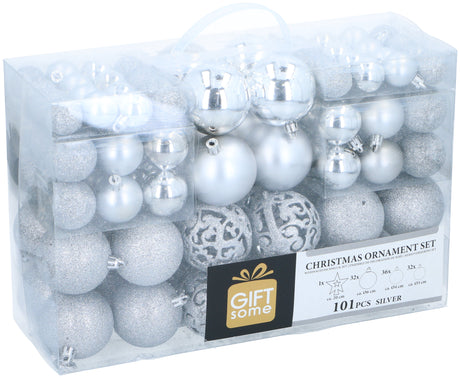 Giftsome Zilveren Kerstballen Set Ø3/4/6 CM - maximondo