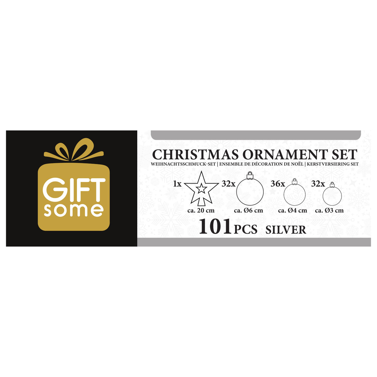 Giftsome Zilveren Kerstballen Set Ø3/4/6 CM - maximondo