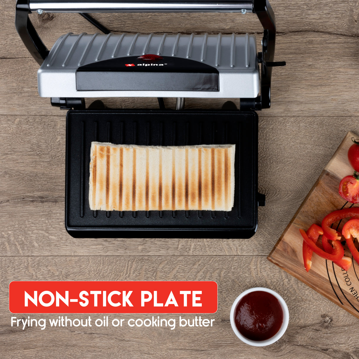 alpina Contactgrill voor Panini, Tosti, Hamburgers 700W