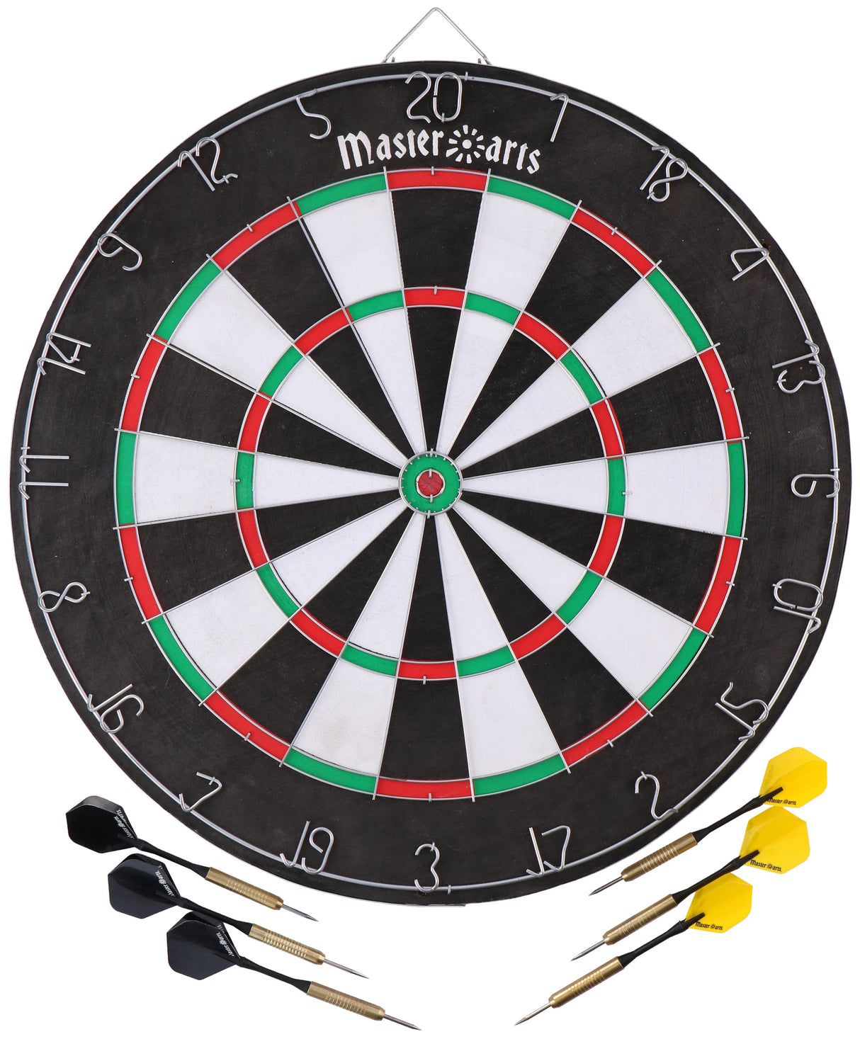 MasterArts Dartbord Set – Dartbord 45 cm – met 6 Dartpijlen - maximondo