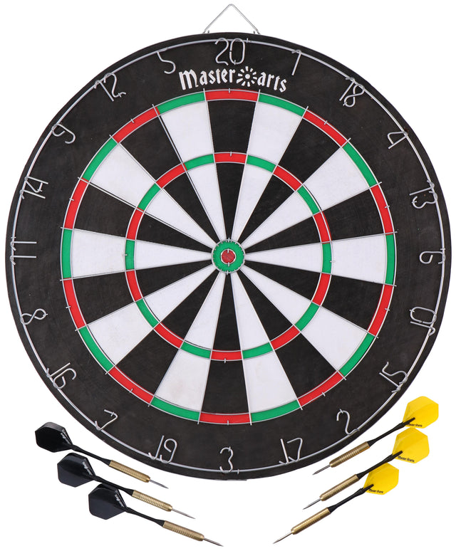 MasterArts Dartbord Set – Dartbord 45 cm – met 6 Dartpijlen - maximondo