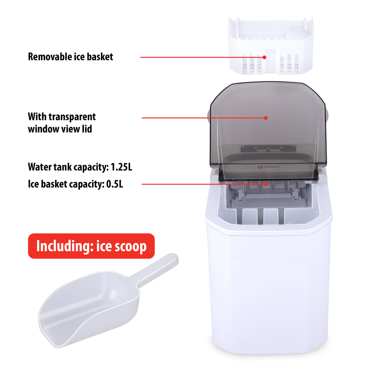 Ijsblokjesmachine 220-240V 112W - maximondo