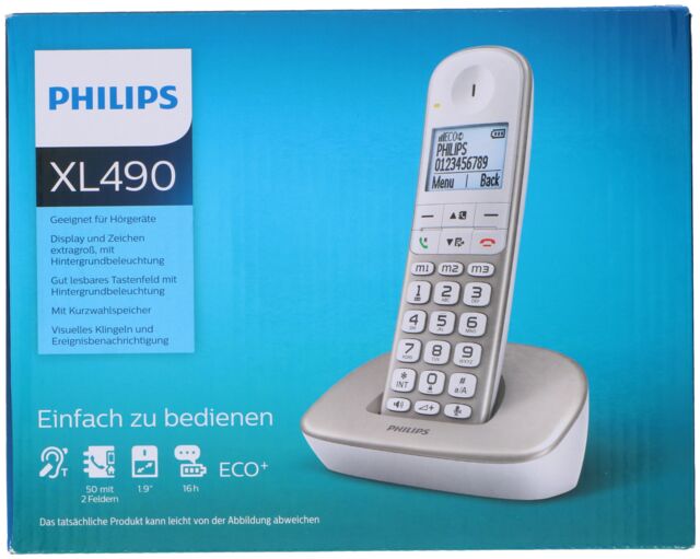 Philips XL490 Vaste Telefoon –  Huistelefoon Senioren – Wit - maximondo