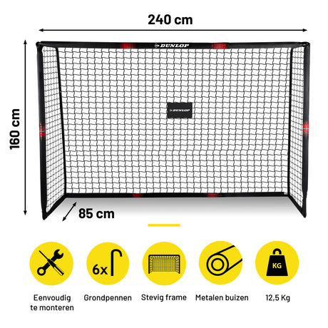 Dunlop Voetbaldoel 240 x 160 x 85cm - maximondo