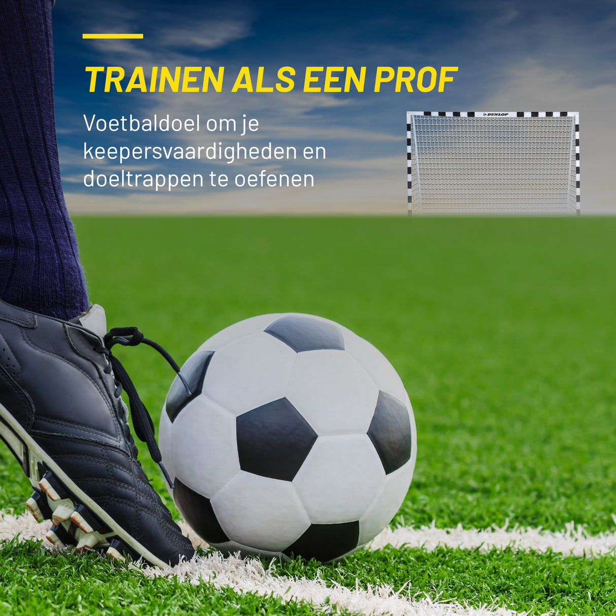Dunlop Voetbaldoel 300 x 200 x 90cm - Opvouwbaar - maximondo