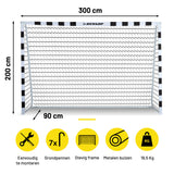 Dunlop Voetbaldoel 300 x 200 x 90cm - Opvouwbaar - maximondo