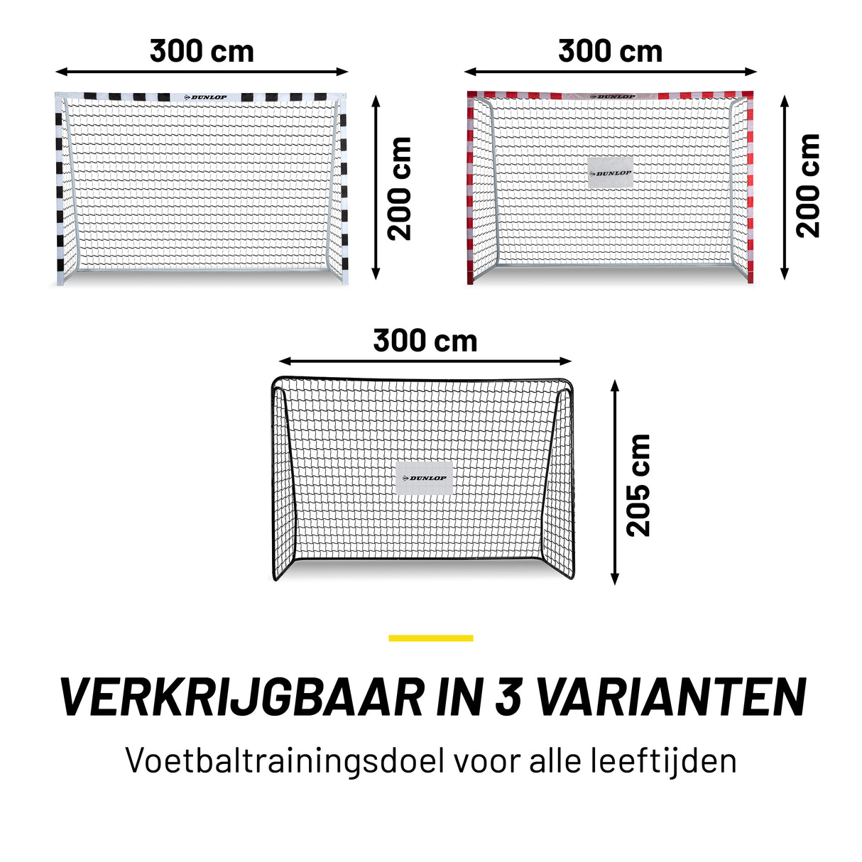 Dunlop Voetbaldoel 300 x 200 x 90cm - Opvouwbaar - maximondo