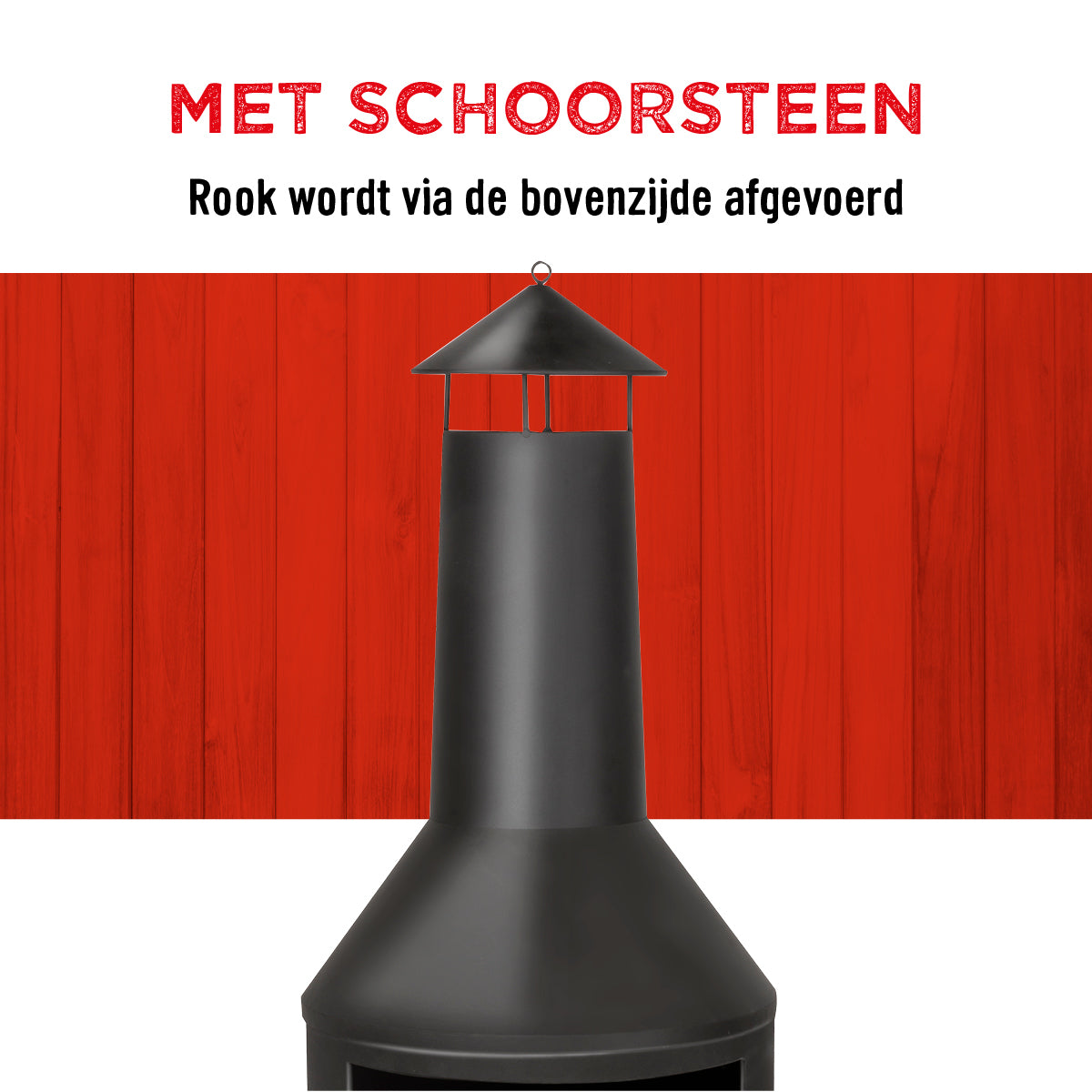 BBQ Collection buitenhaard met schoorsteen en houtopslag 134x44,5cm staal zwart - maximondo
