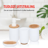 alpina Badkamerset Bamboe - Wit - maximondo