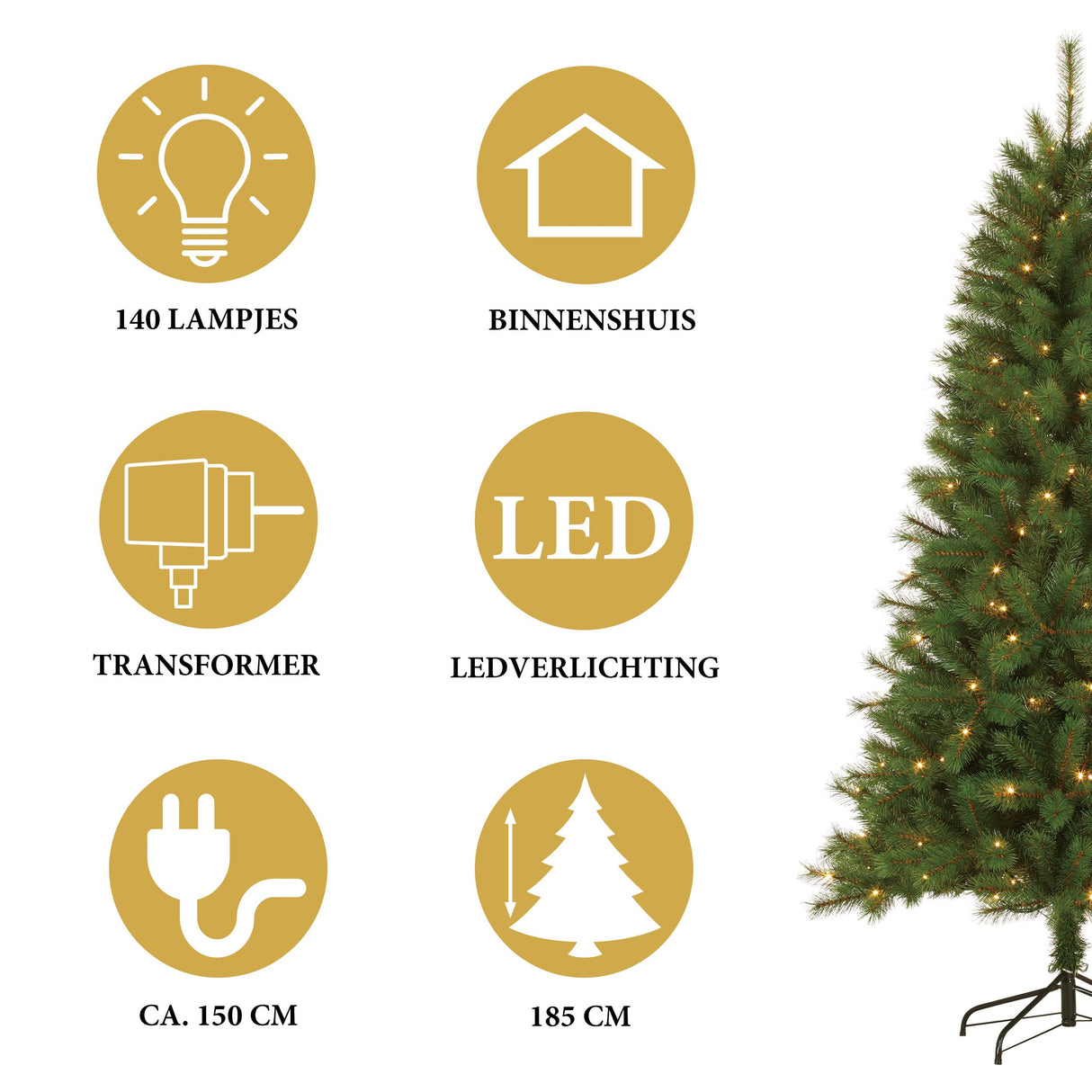 Giftsome Kunstkerstboom 185 cm - maximondo