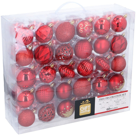 Giftsome Kerstballen Rood 60 Stuks - maximondo