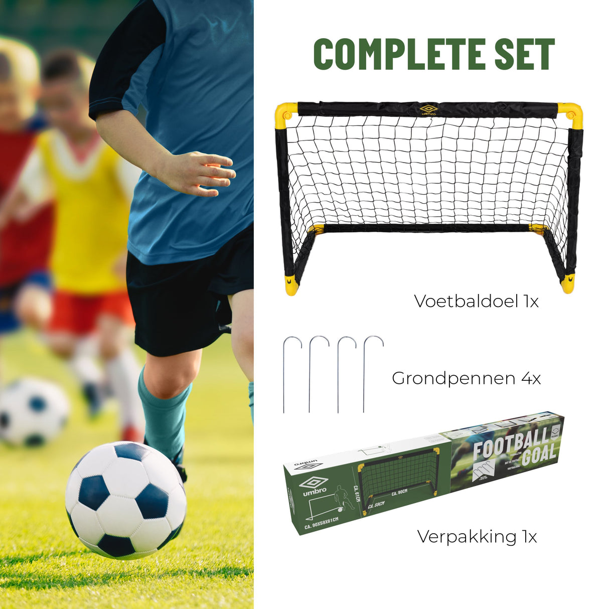 Umbro Voetbaldoel 90 x 60,5 x 61cm - Opvouwbaar - maximondo
