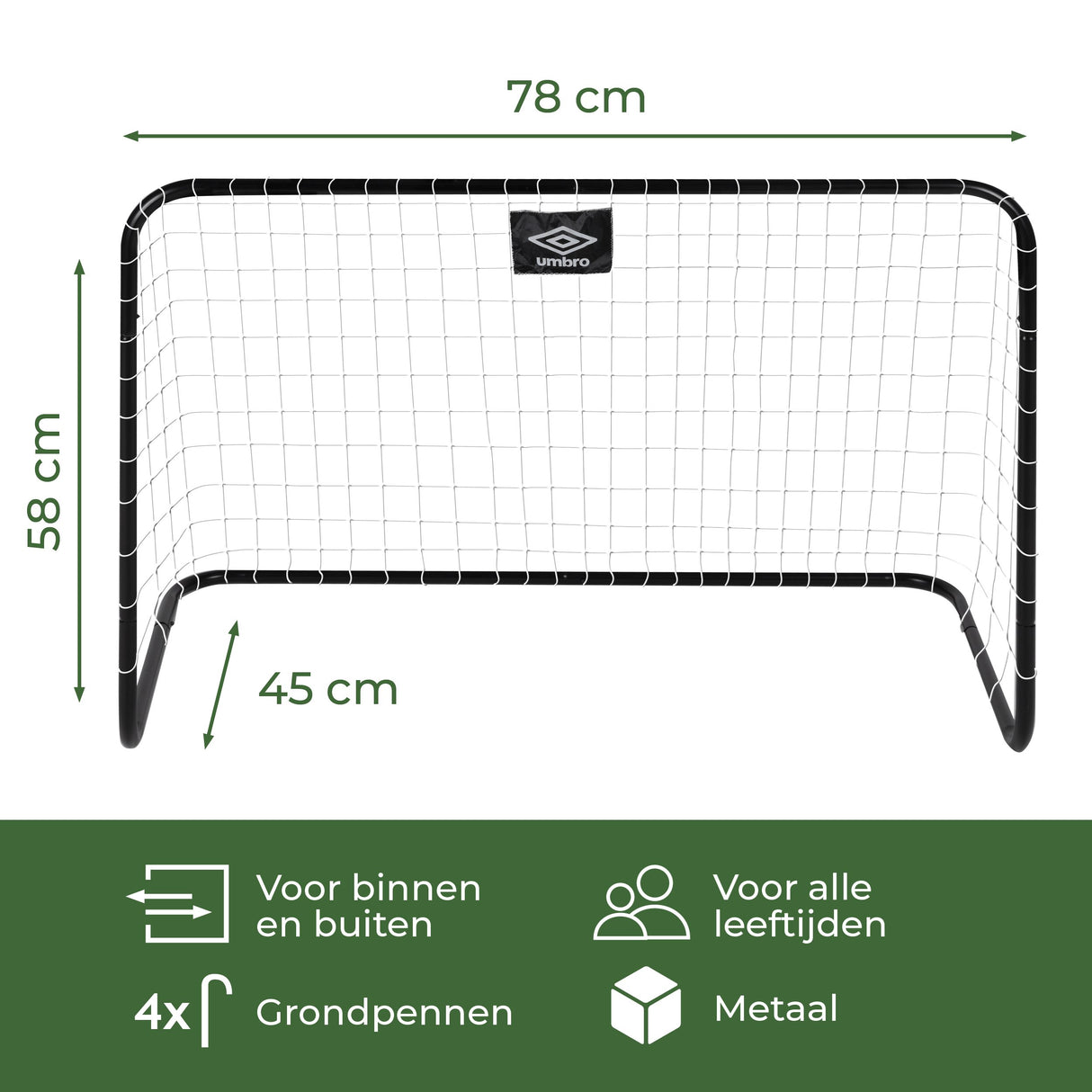Umbro Voetbaldoel 78 x 56 x 45cm set van 2 - maximondo