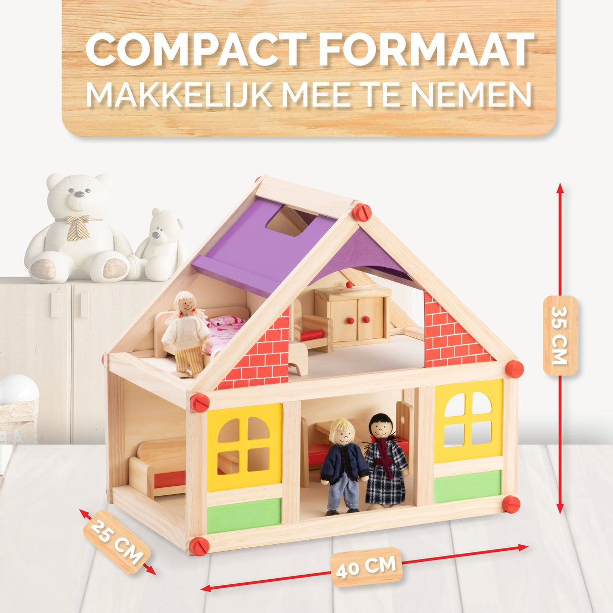 Marionette Wooden Toys Poppenhuis - maximondo