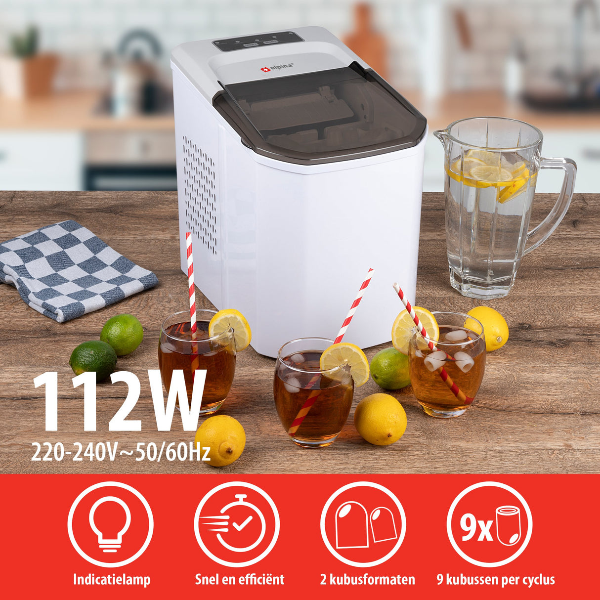 Ijsblokjesmachine 220-240V 112W - maximondo