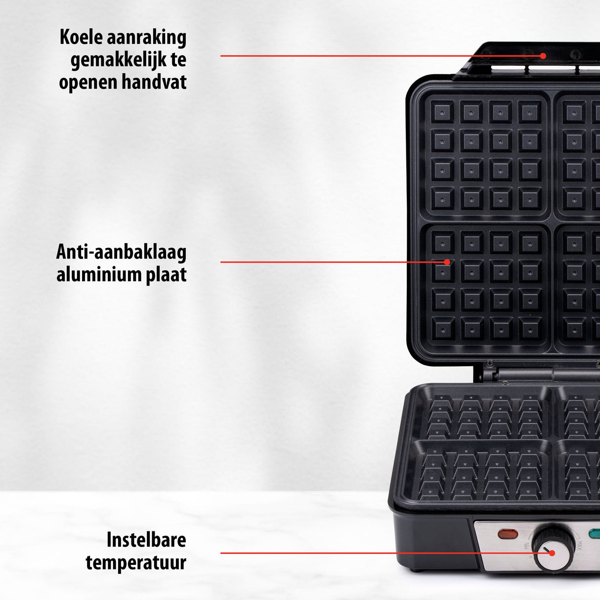 alpina Wafelijzer 4 Wafels 1200W - maximondo