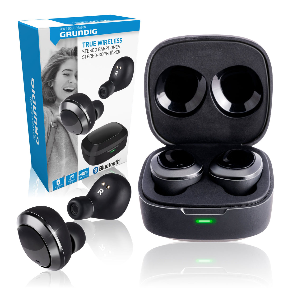 Grundig Oortjes Bluetooth Zwart - maximondo