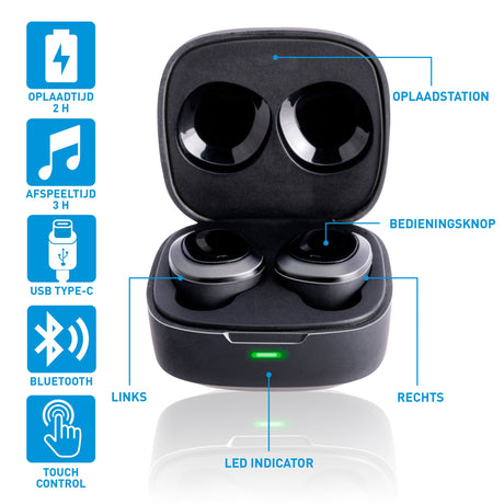 Grundig Oortjes Bluetooth Zwart - maximondo