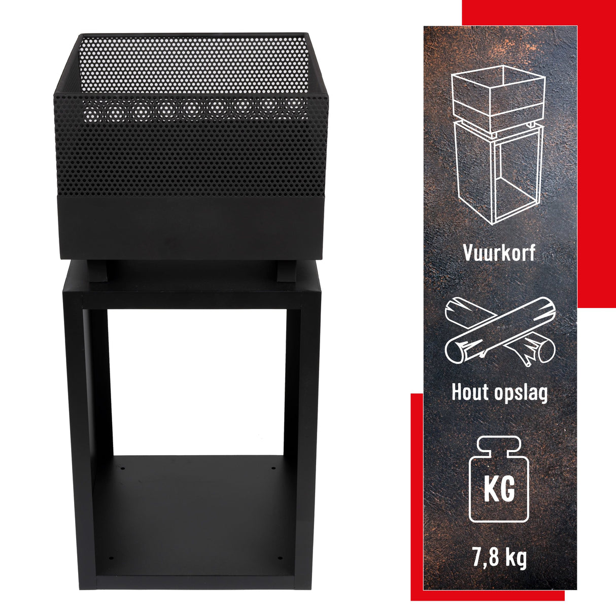 BBQ Collection Vuurkorf 39x39x85 cm - maximondo