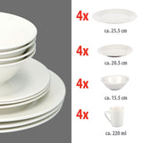 alpina Serviesset 16-Delig - Bordenset Diner 4 Persoons - maximondo