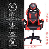 No Fear Gaming Stoel - Rood/Zwart - maximondo