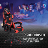 No Fear Gaming Stoel - Rood/Zwart - maximondo