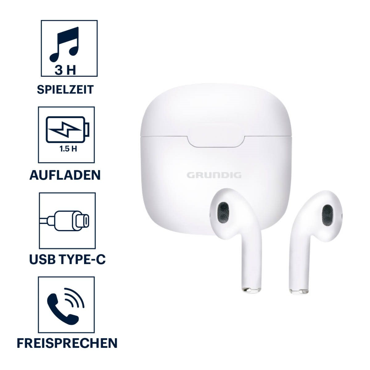 Grundig Draadloze Oordopjes - maximondo