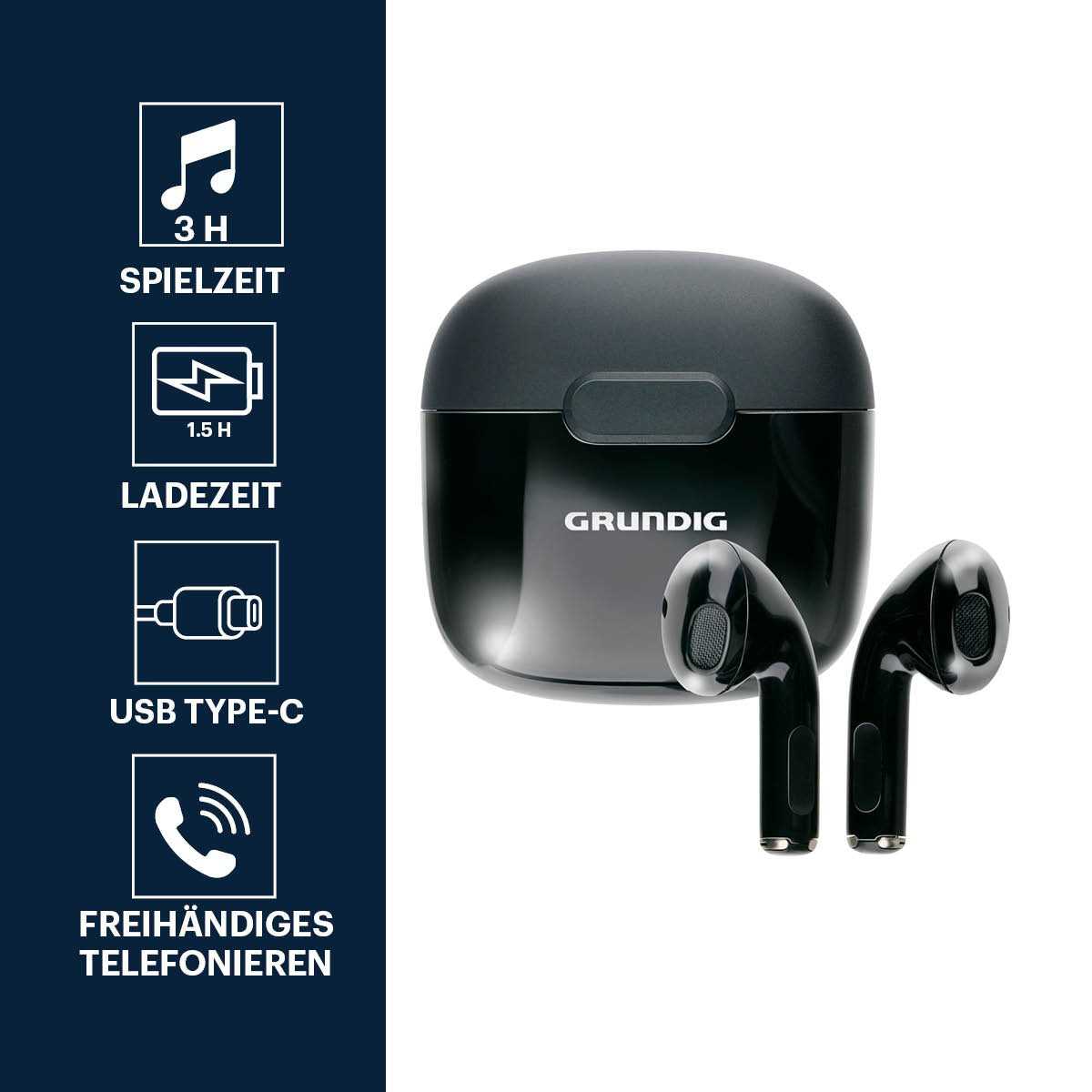 Grundig Draadloze Oordopjes 200mAh - maximondo