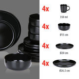 alpina Serviesset 4 Persoons - Aardewerk Servies 16-Delig - maximondo
