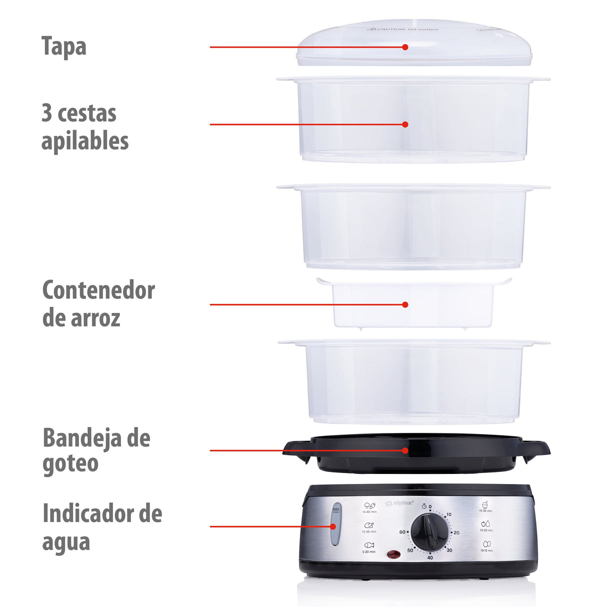 alpina Stoomkoker 9L Stomer 800W - maximondo