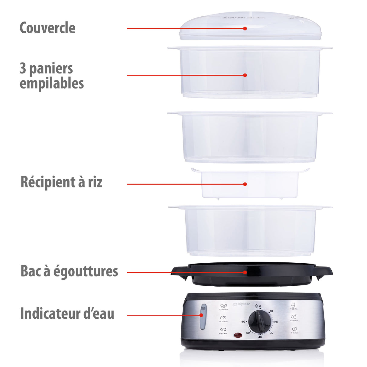 alpina Stoomkoker 9L Stomer 800W - maximondo