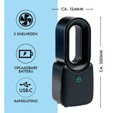 Lifetime Air USB-C Ventilator Zwart - maximondo