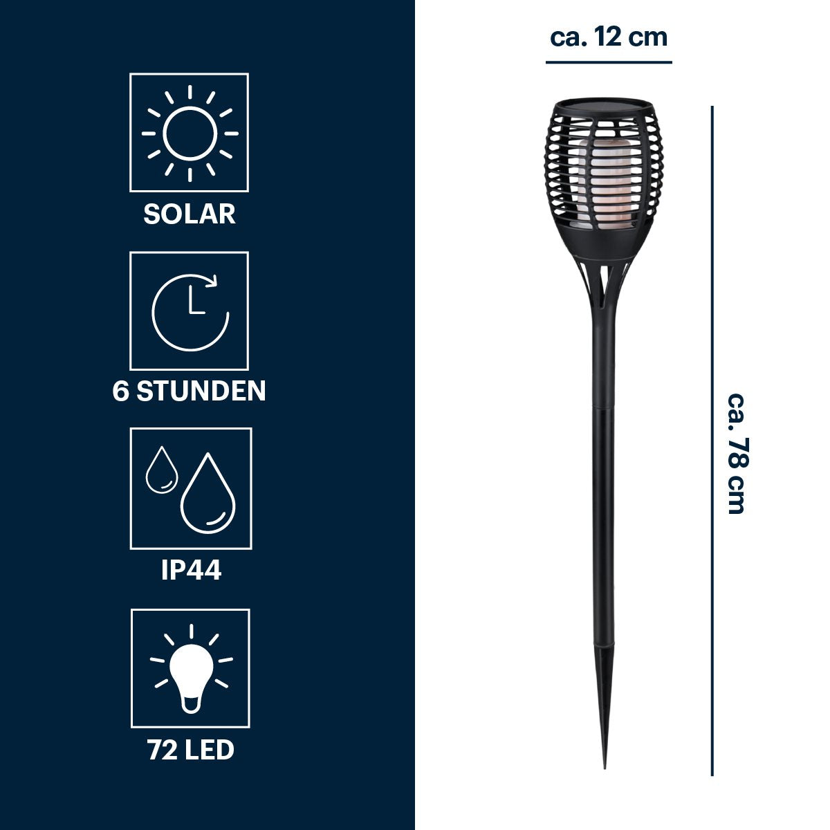 Grundig Solar Tuinfakkel 72cm - maximondo
