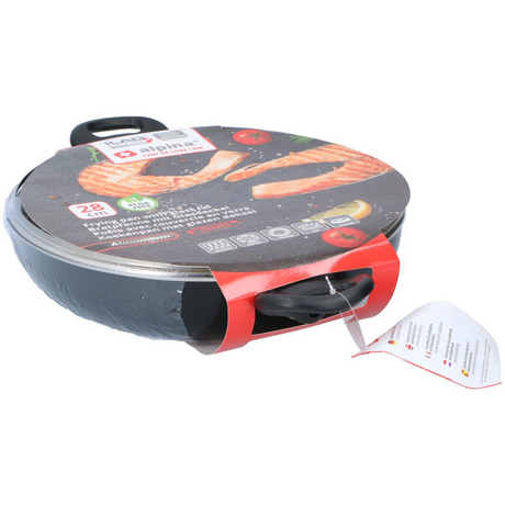 alpina Braadpan Ø28Cm Met Glazen Deksel - maximondo