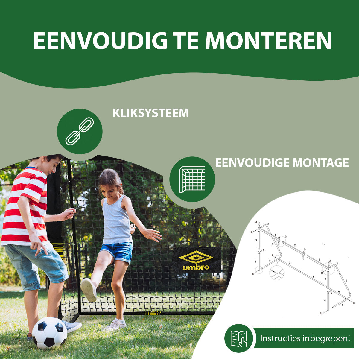 Umbro Voetbaldoel 300 x 200 x 120cm - maximondo