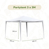Kinzo Partytent 3x3m - Waterdicht - maximondo