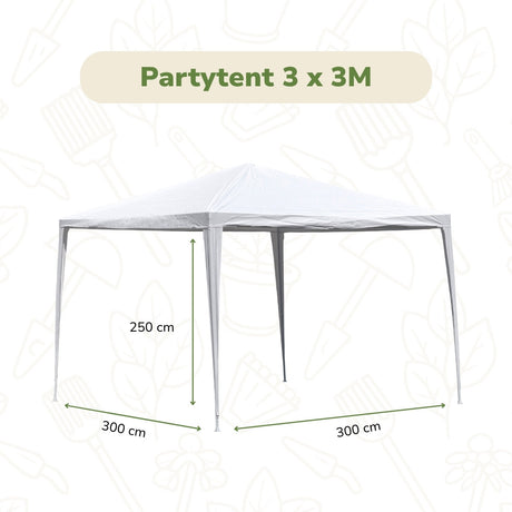 Kinzo Partytent 3x3m - Waterdicht - maximondo