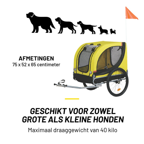 Dunlop Hondenfietskar - Fietskar Hond Max. 40KG - maximondo