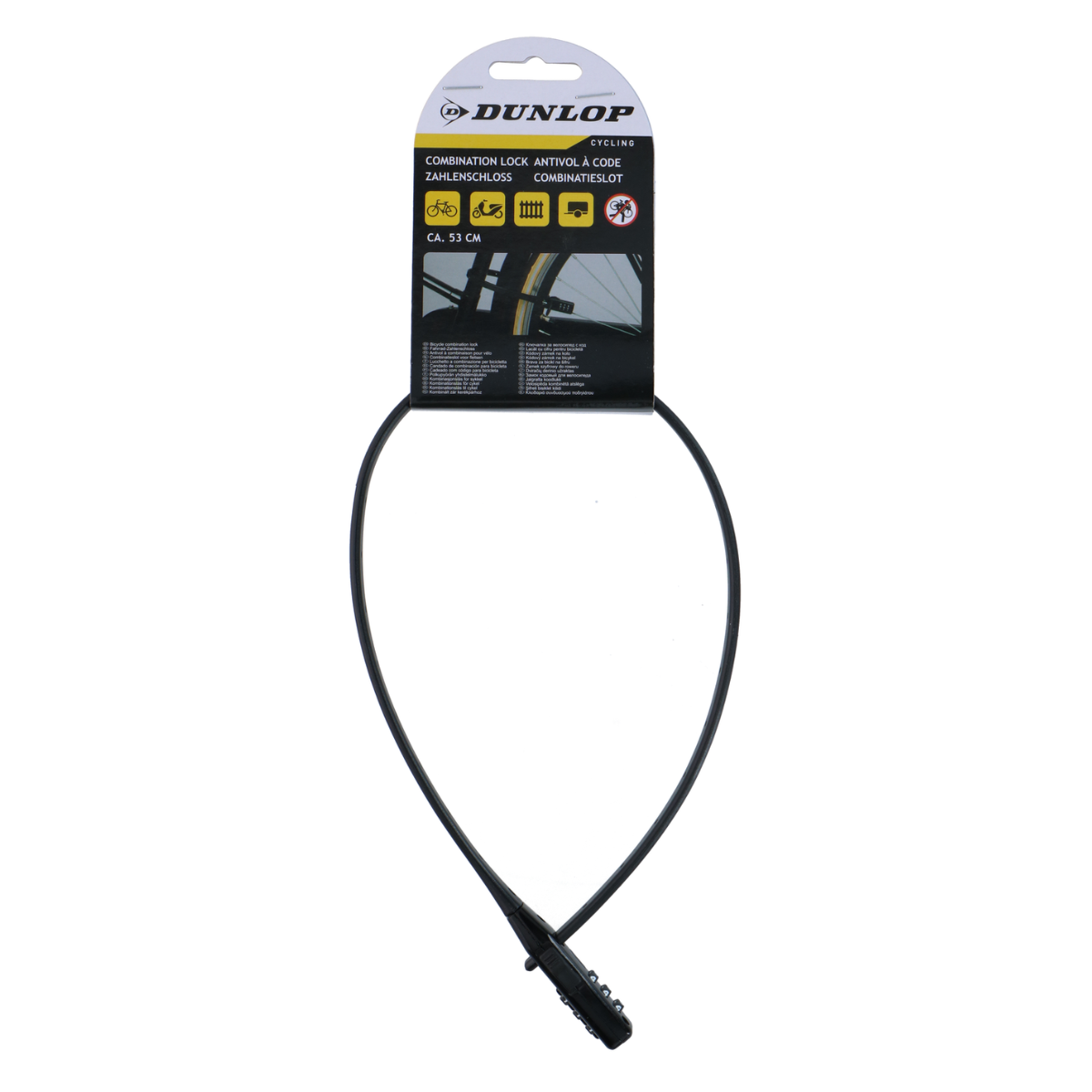 Dunlop Fietsslot 53 cm - Cijferslot Codesysteem - maximondo