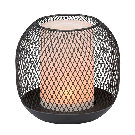 Grundig Solar Tafellamp - Zwarte Metalen Lantaarn - 13x14 cm - maximondo