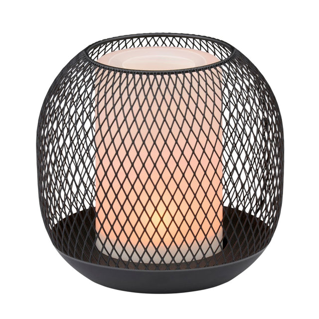 Grundig Solar Tafellamp - Zwarte Metalen Lantaarn - 13x14 cm - maximondo