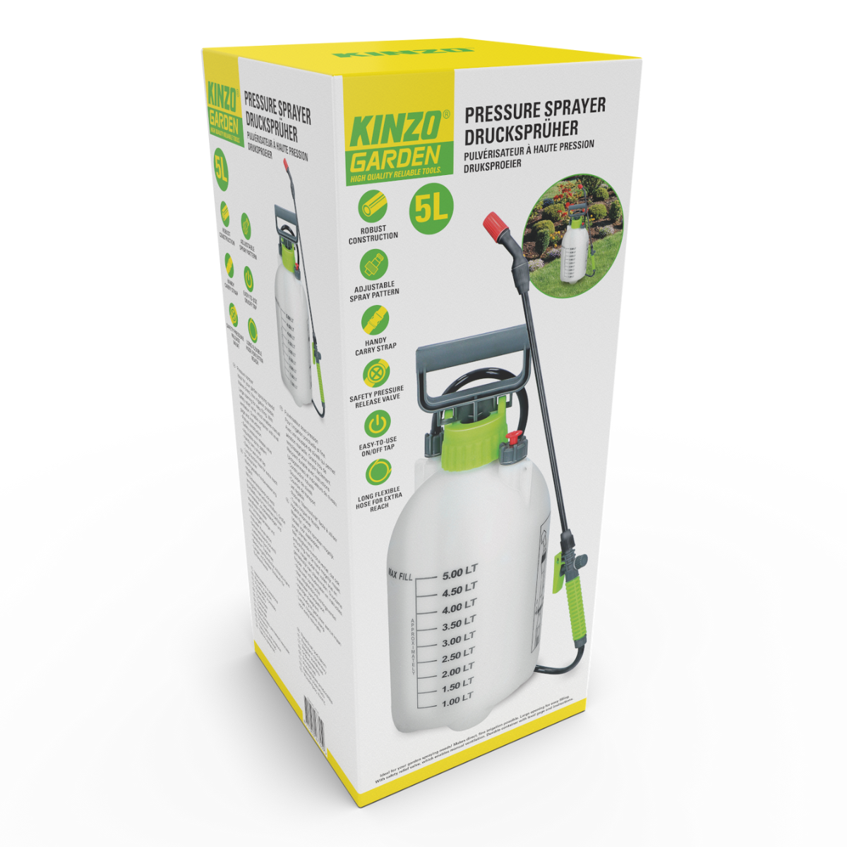 Kinzo Drukspuit 5L Plantenspuit - maximondo