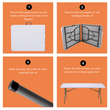 Opvouwbare Tafel Inklapbare Tafel 180x74x74 cm - maximondo